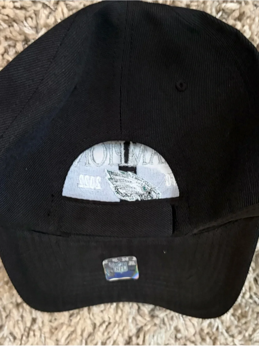 NFL Black Champions 2022 Eagles Adjustable Hat